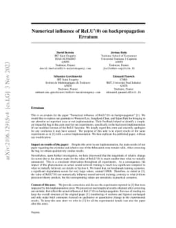 Numerical influence of ReLU'(0) on backpropagation