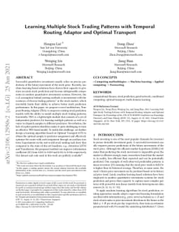 Learning Multiple Stock Trading Patterns with Temporal Routing Adaptor
  and Optimal Transport
