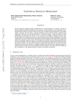 Continual Novelty Detection