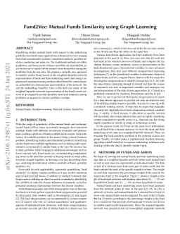 Fund2Vec: Mutual Funds Similarity using Graph Learning