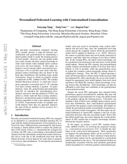 Personalized Federated Learning with Contextualized Generalization