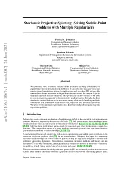 Stochastic Projective Splitting: Solving Saddle-Point Problems with
  Multiple Regularizers