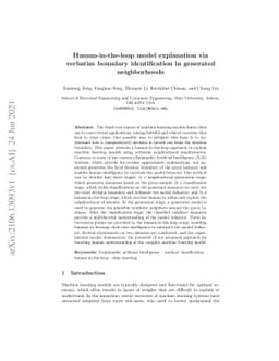 Human-in-the-loop model explanation via verbatim boundary identification
  in generated neighborhoods