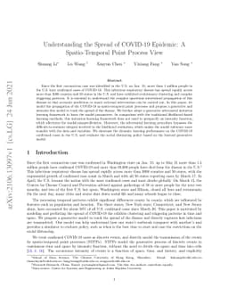 Understanding the Spread of COVID-19 Epidemic: A Spatio-Temporal Point
  Process View