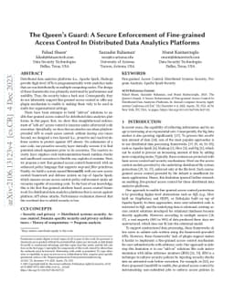 The Queen's Guard: A Secure Enforcement of Fine-grained Access Control
  In Distributed Data Analytics Platforms