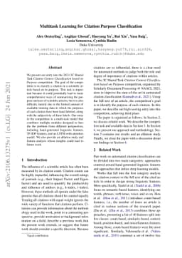 Multitask Learning for Citation Purpose Classification