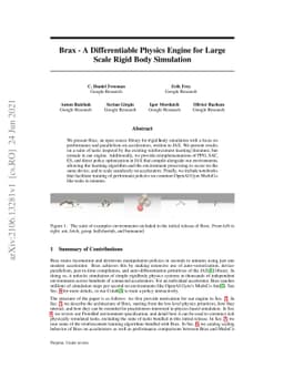 Brax -- A Differentiable Physics Engine for Large Scale Rigid Body
  Simulation