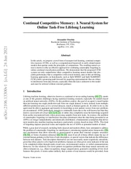 Continual Competitive Memory: A Neural System for Online Task-Free
  Lifelong Learning