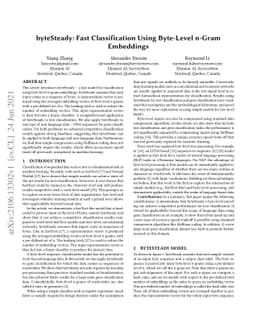 byteSteady: Fast Classification Using Byte-Level n-Gram Embeddings