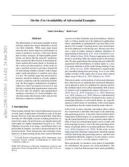 On the (Un-)Avoidability of Adversarial Examples