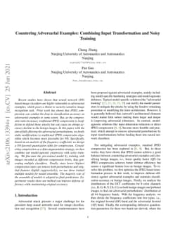Countering Adversarial Examples: Combining Input Transformation and
  Noisy Training