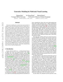 Generative Modeling for Multi-task Visual Learning