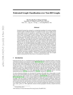 Federated Graph Classification over Non-IID Graphs