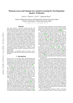 Phoneme-aware and Channel-wise Attentive Learning for Text
  DependentSpeaker Verification