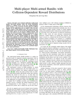 Multi-player Multi-armed Bandits with Collision-Dependent Reward
  Distributions