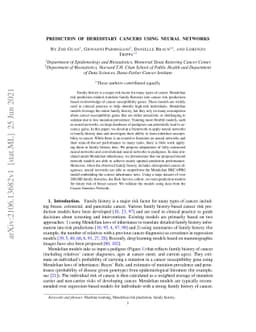 Prediction of Hereditary Cancers Using Neural Networks