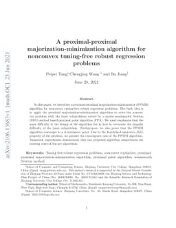 A proximal-proximal majorization-minimization algorithm for nonconvex
  tuning-free robust regression problems