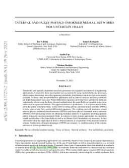 Interval and fuzzy physics-informed neural networks for uncertain fields