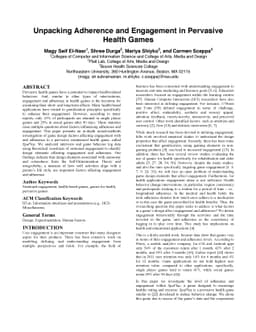 Unpacking Adherence and Engagement in Pervasive Health Games