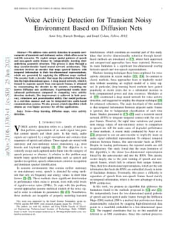 Voice Activity Detection for Transient Noisy Environment Based on
  Diffusion Nets