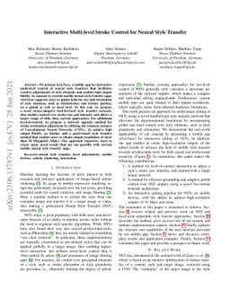 Interactive Multi-level Stroke Control for Neural Style Transfer