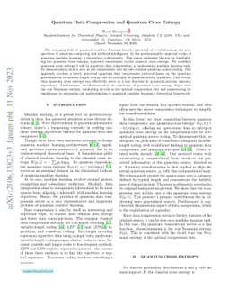 Quantum Data Compression and Quantum Cross Entropy