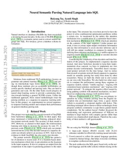 Semantic Parsing Natural Language into Relational Algebra