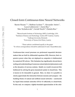 Closed-form Continuous-time Neural Models