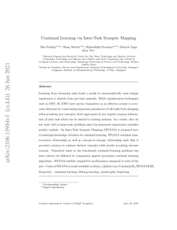 Continual Learning via Inter-Task Synaptic Mapping