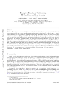 Descriptive Modeling of Textiles using FE Simulations and Deep Learning