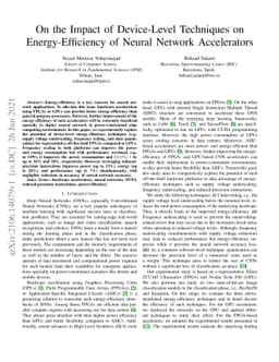 On the Impact of Device-Level Techniques on Energy-Efficiency of Neural
  Network Accelerators