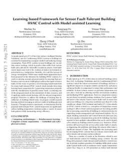 Learning-based Framework for Sensor Fault-Tolerant Building HVAC Control
  with Model-assisted Learning
