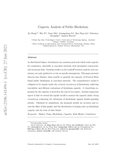 Capacity Analysis of Public Blockchain