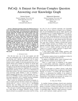 PeCoQ: A Dataset for Persian Complex Question Answering over Knowledge
  Graph