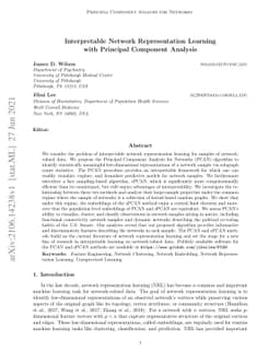 Interpretable Network Representation Learning with Principal Component
  Analysis