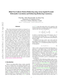 Blind Non-Uniform Motion Deblurring using Atrous Spatial Pyramid
  Deformable Convolution and Deblurring-Reblurring Consistency