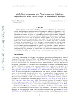 Modelling Monotonic and Non-Monotonic Attribute Dependencies with
  Embeddings: A Theoretical Analysis