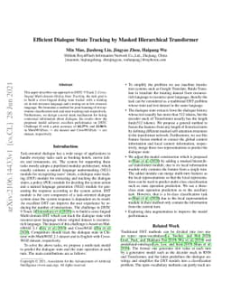 Efficient Dialogue State Tracking by Masked Hierarchical Transformer