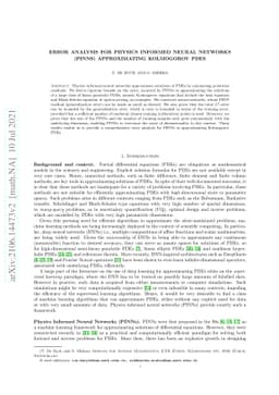 Error analysis for physics informed neural networks (PINNs)
  approximating Kolmogorov PDEs