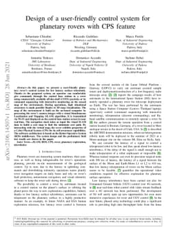Design of a user-friendly control system for planetary rovers with CPS
  feature