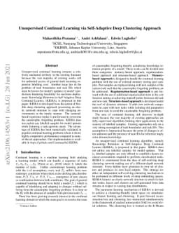 Unsupervised Continual Learning via Self-Adaptive Deep Clustering
  Approach