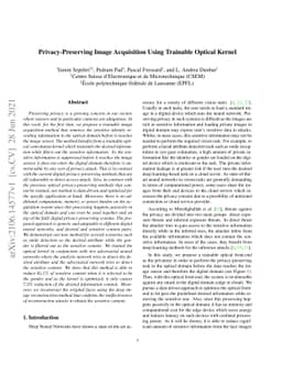 Privacy-Preserving Image Acquisition Using Trainable Optical Kernel
