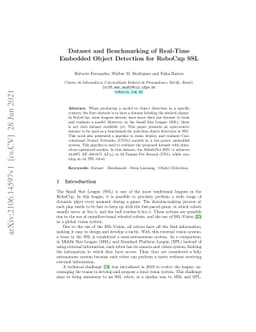 Dataset and Benchmarking of Real-Time Embedded Object Detection for
  RoboCup SSL