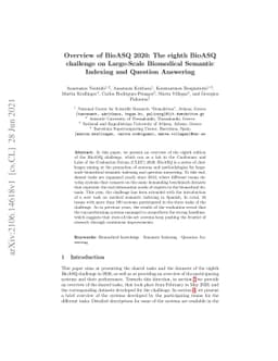 Overview of BioASQ 2020: The eighth BioASQ challenge on Large-Scale
  Biomedical Semantic Indexing and Question Answering