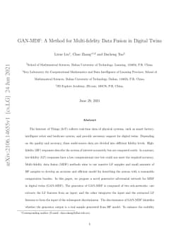 GAN-MDF: A Method for Multi-fidelity Data Fusion in Digital Twins