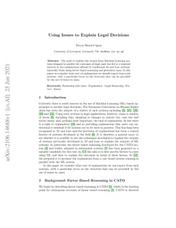 Using Issues to Explain Legal Decisions