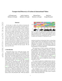 Unsupervised Discovery of Actions in Instructional Videos