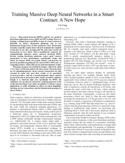 Training Massive Deep Neural Networks in a Smart Contract: A New Hope