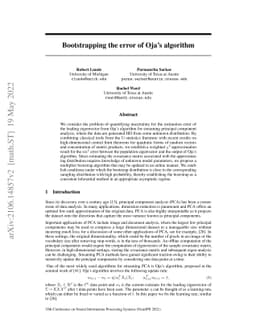 Bootstrapping the error of Oja's algorithm