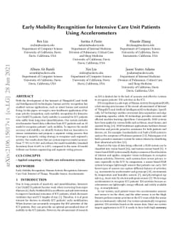 Early Mobility Recognition for Intensive Care Unit Patients Using
  Accelerometers